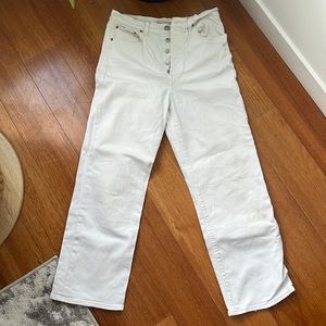 Levi's Women's Ribcage Straight White Ankle & Cropped Jeans